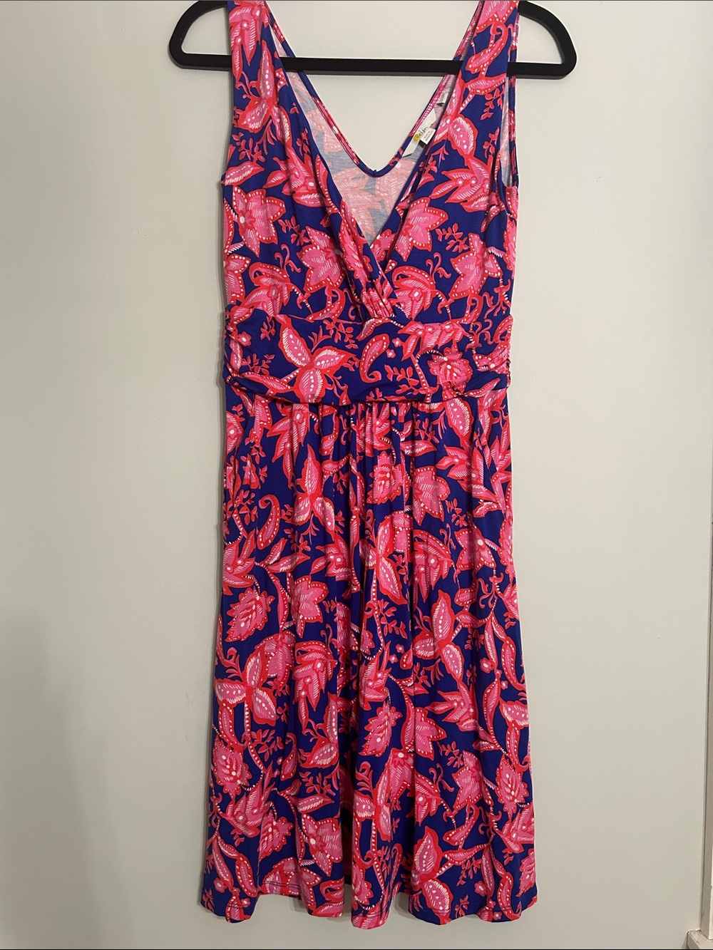 Boden Pink and Royal Blue Floral Dress